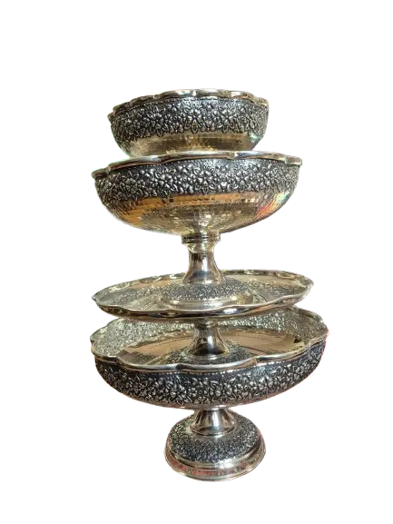 سرویس پذیرایی مسی کروم 4 پارچه رز گوهر | خرید و قیمت مس زنجان به قیمت کارگاهی | تولیدی رز مس