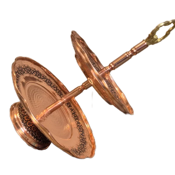 شیرینی خوری مسی دوطبقه رز گوهر | انواع ظروف مسی به قیمت کارگاهی | تولیدی رز مس زنجان