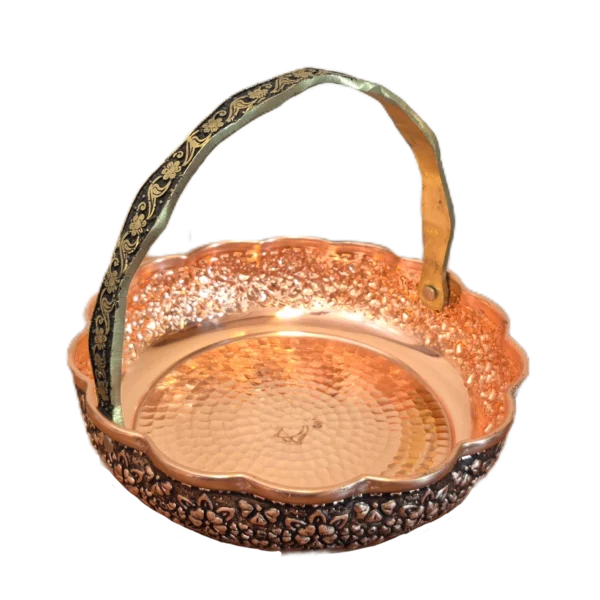 سبد مسی دسته دار زنجان | خرید و قیمت مس زنجان به قیمت کارگاهی | تولیدی رز مس