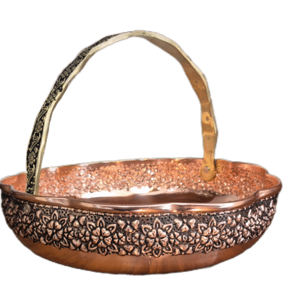 سبد مسی دسته دار زنجان سایز 3 رز گوهر | خرید و قیمت مس زنجان به قیمت کارگاهی | تولیدی رز مس