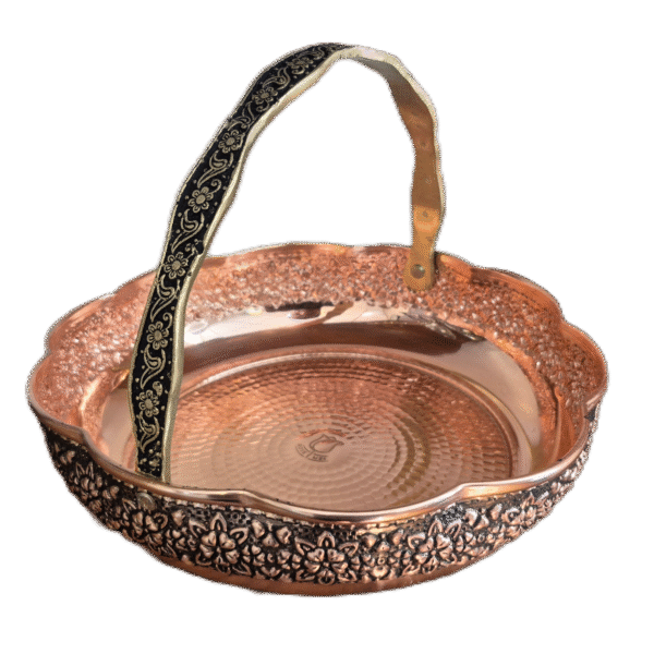 سبد مسی دسته دار زنجان سایز 3 رز گوهر | خرید و قیمت مس زنجان به قیمت کارگاهی | تولیدی رز مس