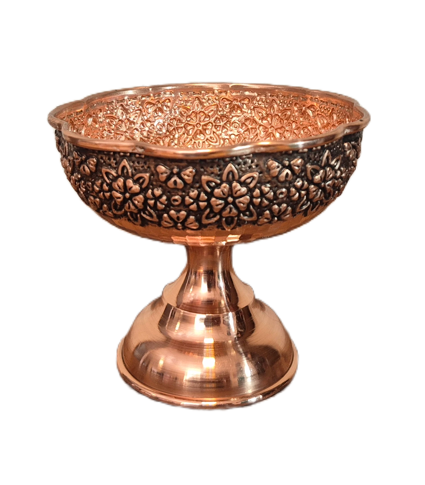 bastani khori 1 paye cooper 2 بستنی خوری مسی سایز 1 پایه دار رزگوهر | خرید و قیمت انواع ظروف مسی به قیمت کارگاهی | تولیدی رز مس زنجان