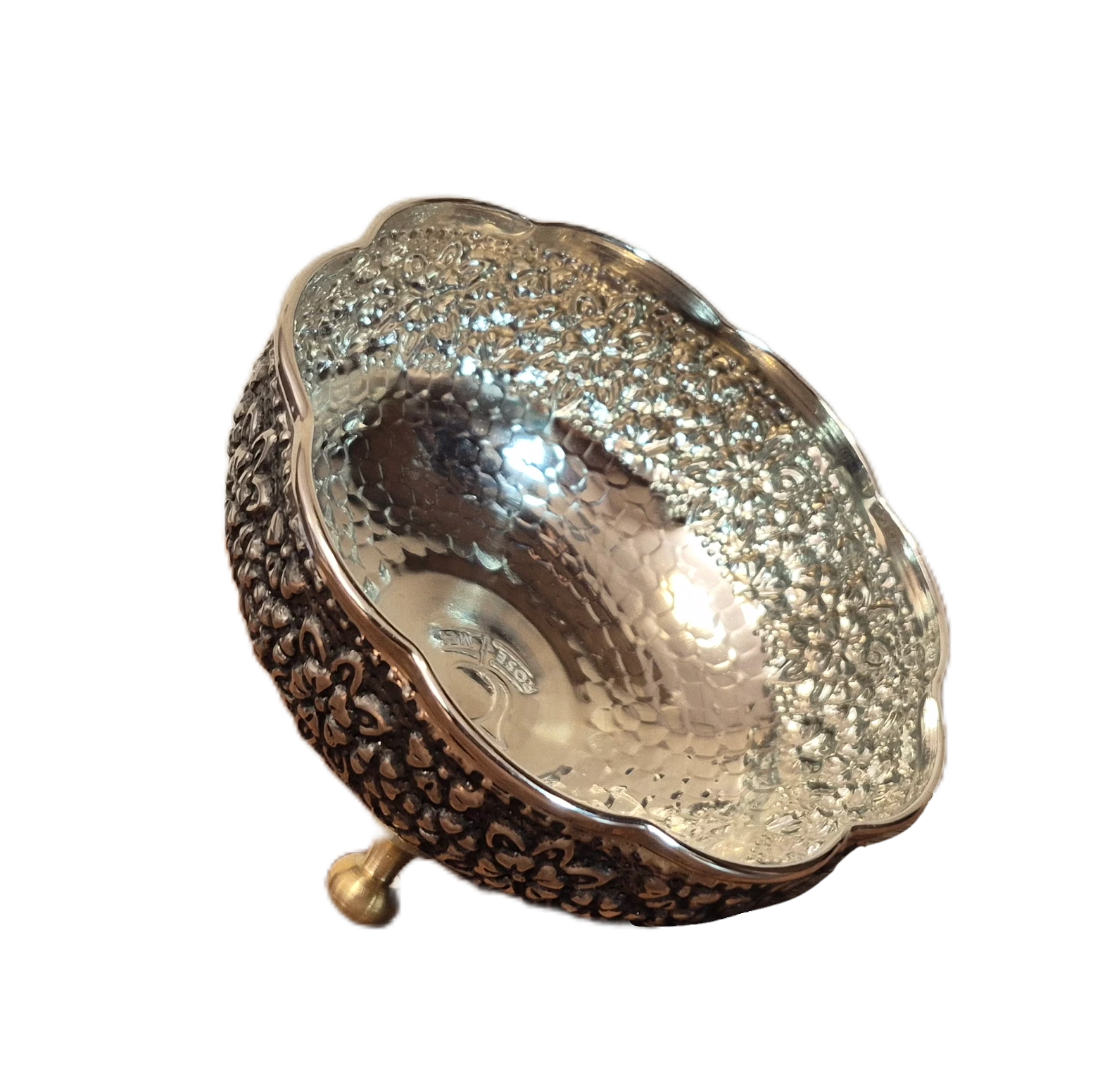 bastani khori 3 paye chrome 1 بستنی خوری کروم 3 پایه سایز 1 رزگوهر | خرید و قیمت انواع ظروف مسی به قیمت کارگاهی | تولیدی رز مس زنجان