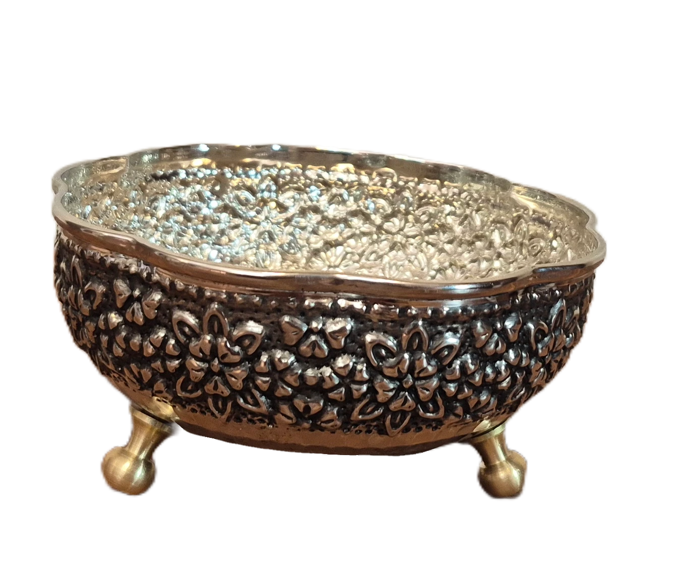 bastani khori 3 paye chrome 2 بستنی خوری کروم 3 پایه سایز 1 رزگوهر | خرید و قیمت انواع ظروف مسی به قیمت کارگاهی | تولیدی رز مس زنجان