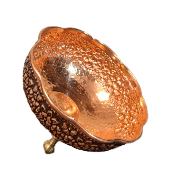 بستنی خوری مسی 3 پایه سایز 1 رزگوهر | خرید و قیمت انواع ظروف مسی به قیمت کارگاهی | تولیدی رز مس زنجان