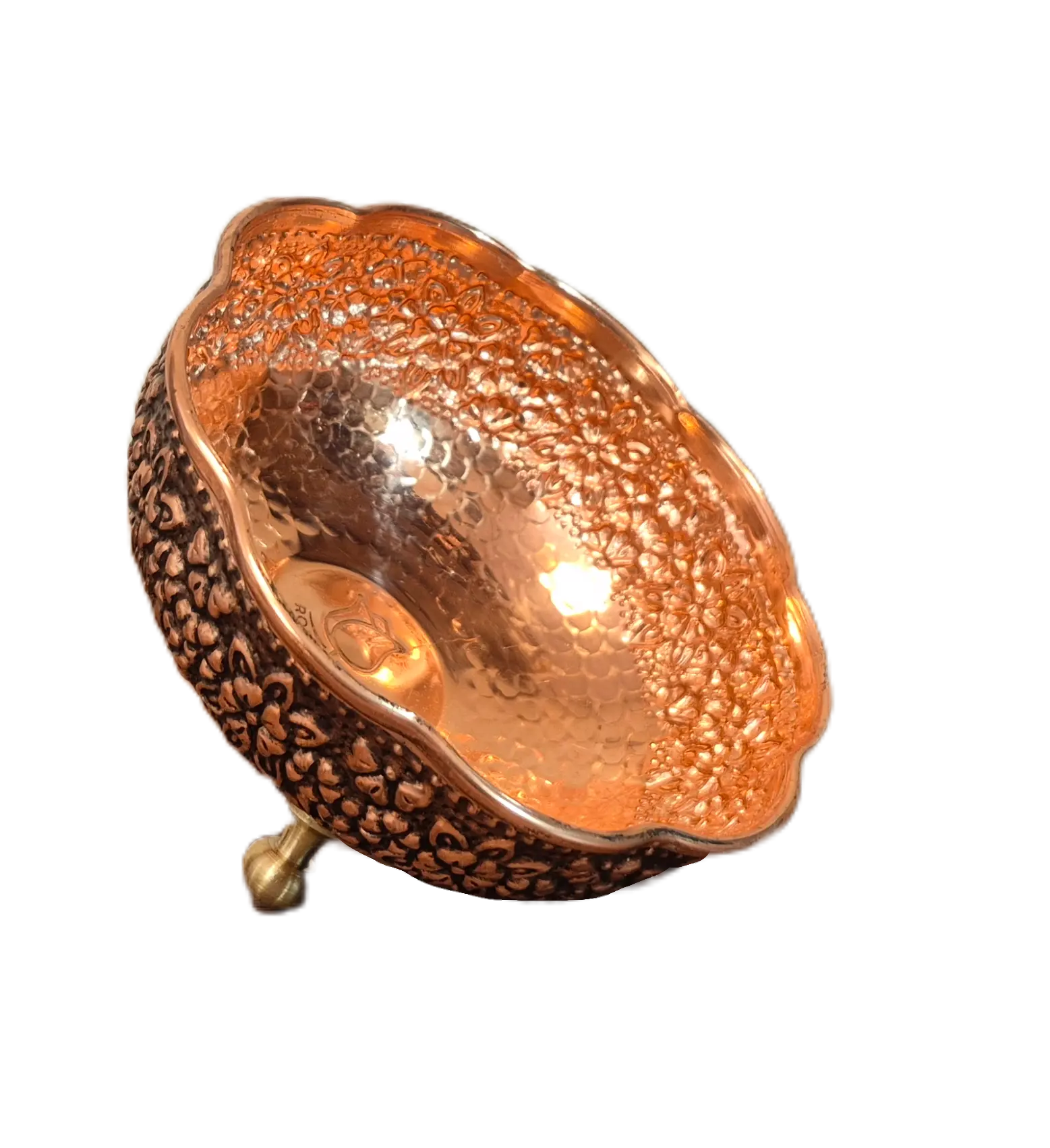 bastani khori 3 paye cooper 1 بستنی خوری مسی 3 پایه سایز 1 رزگوهر | خرید و قیمت انواع ظروف مسی به قیمت کارگاهی | تولیدی رز مس زنجان