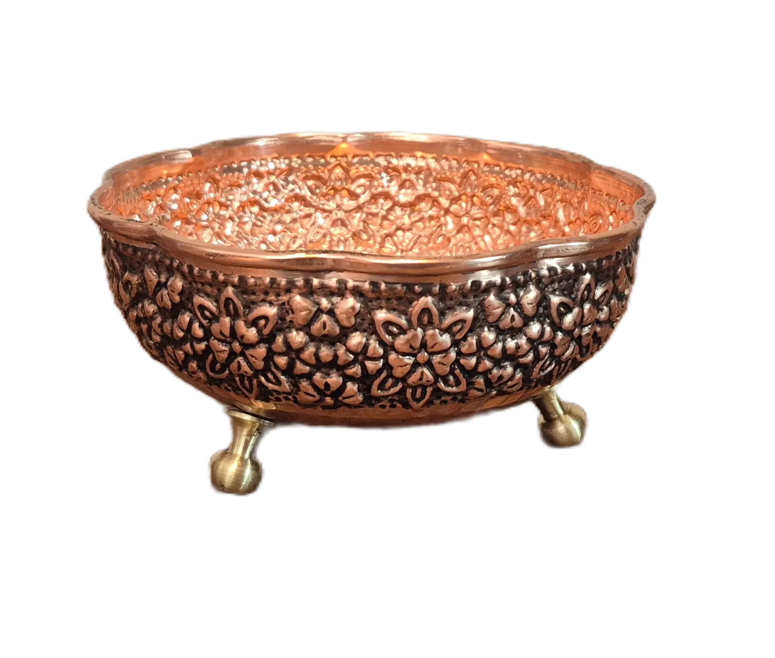 bastani khori 3 paye cooper 2 بستنی خوری مسی 3 پایه سایز 1 رزگوهر | خرید و قیمت انواع ظروف مسی به قیمت کارگاهی | تولیدی رز مس زنجان