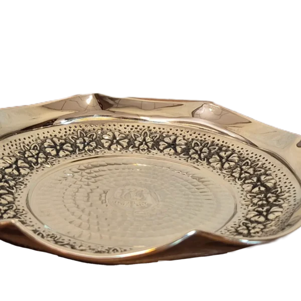 بشقاب مسی کروم رز گوهر | انواع ظروف مسی به قیمت کارگاهی | تولیدی رز مس زنجان