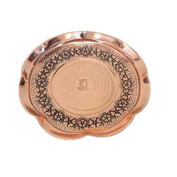 بشقاب مسی رز گوهر | انواع ظروف مسی به قیمت کارگاهی | تولیدی رز مس زنجان