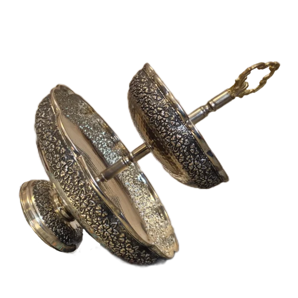 میوه خوری مسی کروم دوطبقه رز گوهر | انواع ظروف مسی به قیمت کارگاهی | تولیدی رز مس زنجان