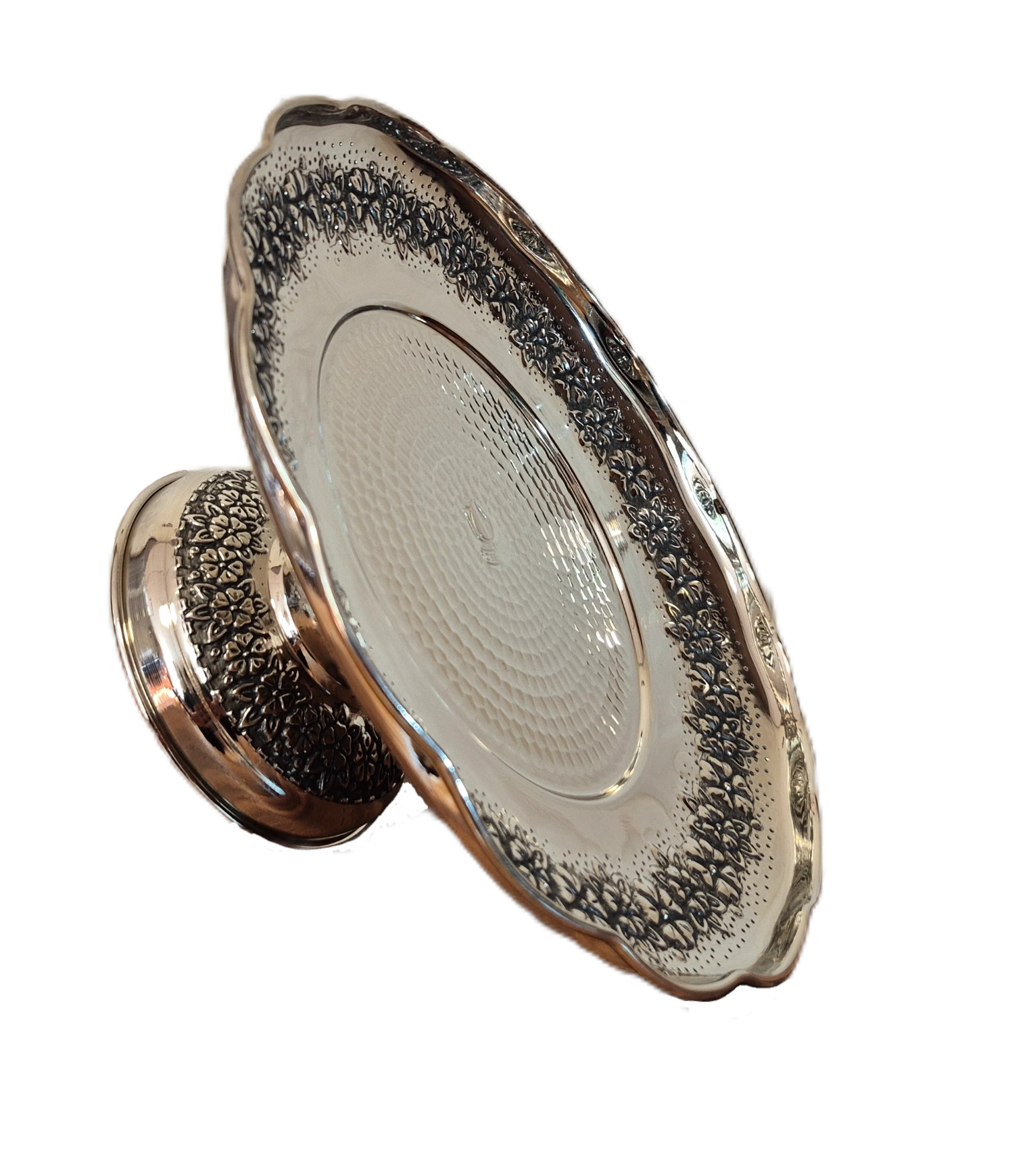 shirini khori 1 paye chrome 1 شیرینی خوری مسی کروم پایه دار رز گوهر | انواع ظروف مسی به قیمت کارگاهی | تولیدی رز مس زنجان