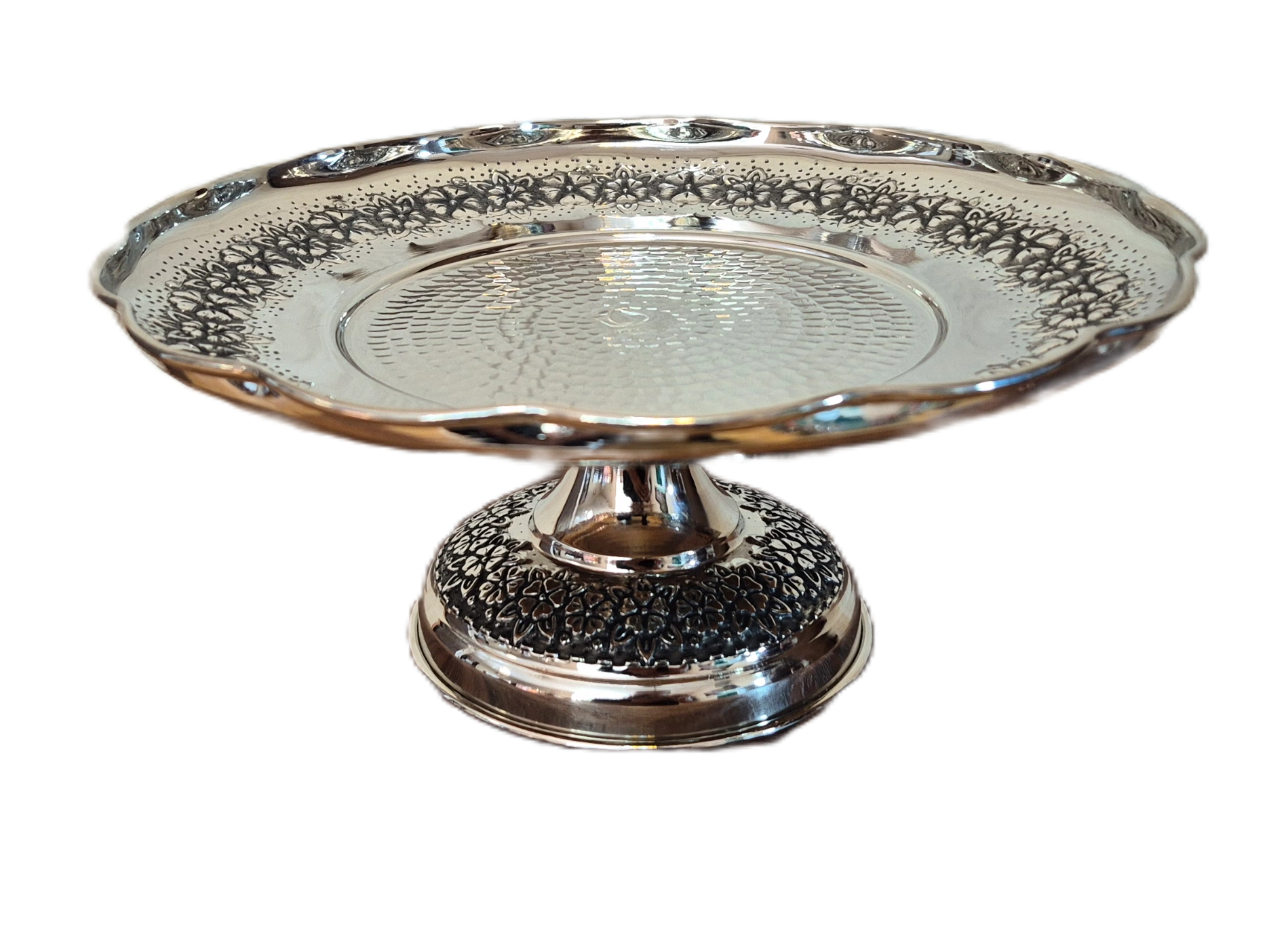 shirini khori 1 paye chrome 2 شیرینی خوری مسی کروم پایه دار رز گوهر | انواع ظروف مسی به قیمت کارگاهی | تولیدی رز مس زنجان