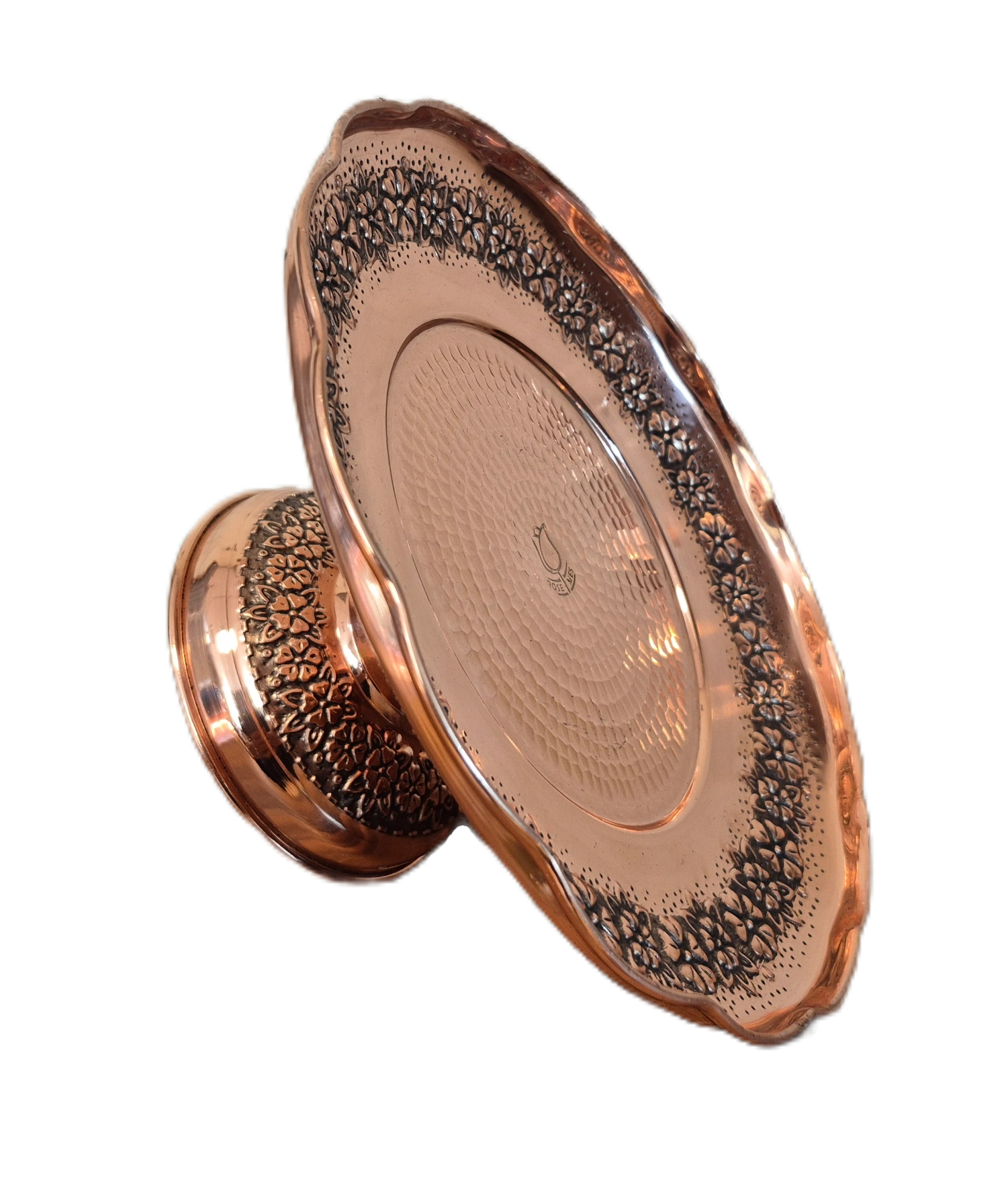 shirini khori 1 paye cooper 1 شیرینی خوری مسی پایه دار رز گوهر | انواع ظروف مسی به قیمت کارگاهی | تولیدی رز مس زنجان