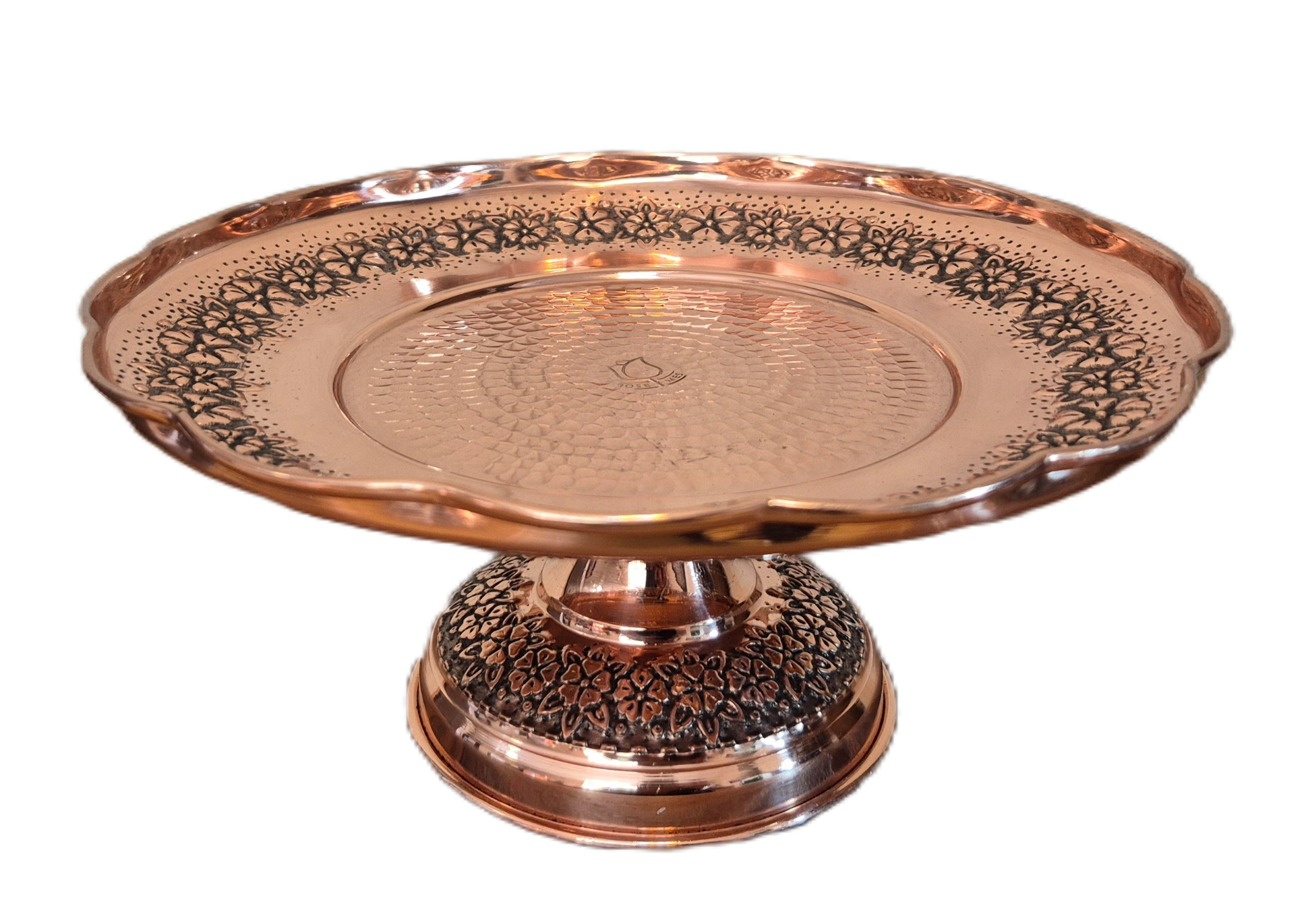 shirini khori 1 paye cooper 2 شیرینی خوری مسی پایه دار رز گوهر | انواع ظروف مسی به قیمت کارگاهی | تولیدی رز مس زنجان