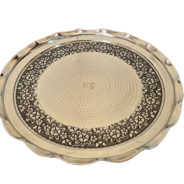 سینی کروم سایز 1 رزگوهر | انواع ظروف مسی به قیمت کارگاهی | تولیدی رز مس زنجان