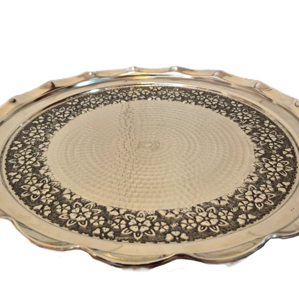 سینی کروم سایز 1 رزگوهر | انواع ظروف مسی به قیمت کارگاهی | تولیدی رز مس زنجان